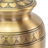 Band Of Hearts Gold Cremation Urn - Close Up Detail Shown