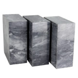 Cashmere Gray Marble Tower Urn - Showing Color and Grain Variations