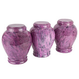 Purple Marble Cremation Urn - Handmade Design Variations Shown