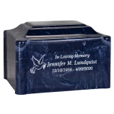 Claremont Cultured Marble Cremation Urn - Navy Blue with Optional Engraving