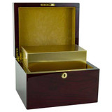 Devotion Rosewood Memorial Chest Urn - Shown with Lid Open
