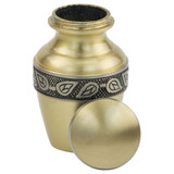 Ravella Gold Keepsake Urn - Shown with lid Off