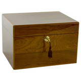 Devotion Oak Memorial Chest Urn - Shown with Key