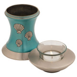 Shells Of The Sea Tealight Urn for Ashes - Opening shown