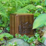 In the Woods Carved Wood Cremation Urn