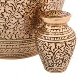 Leaves of Gold Keepsake Urn - Close Up Detail Shown
