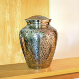 Leaves of Silver Cremation Urn