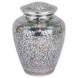 Leaves of Silver Cremation Urn