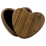 Devoted Heart Walnut Keepsake Urn Box - Lid Off
