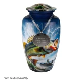 Cremation Urn Pendant in Pewter Displayed on Cremation Urn (Sold Separately)