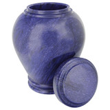 Cobalt Marble Cremation Urn - Shown with Lid Off