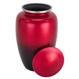 Sunset Red Aluminum Urn - Shown with Lid Off