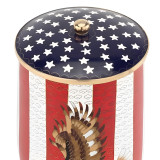 Patriotic Eagle Cloisonne Urn for Ashes - Close Up Detail Shown