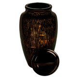 Starfall Black Cremation Urn with Lid Off