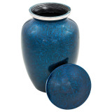 Starry Night Blue Urn for Ashes - Medium - Shown with Lid Off