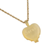 Heart Angel Wings Gold Cremation Jewelry - Engraved Sample Shown