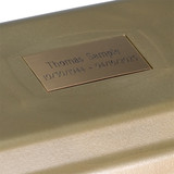 Fortress Urn Vault Double - Gold - Close Up of Optional Name Plate