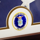 Air Force Memorial Flag Case, Display Case & Urn - Medallion Close Up