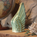 Angel Wings Ceramic Keepsake Urn Serene on Mantel Shelf
