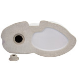 Ceramic Cat Urn for Ashes White - Bottom / Base