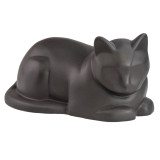 Ceramic Cat Urn for Ashes - Gray