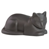 Ceramic Cat Urn for Ashes - Gray