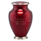 Loving Hearts Brass Cremation Urn - Small Shown with Optional Engraving
