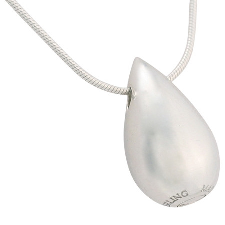 Sterling Silver Teardrop Pendant and Necklace for Ashes Remembrance