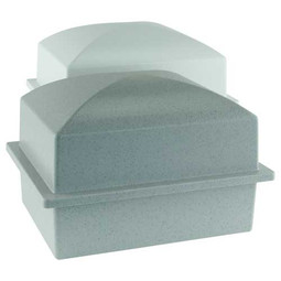 Crowne Compact Urn Vault for Box Burial Gray - Shown with White Urn Vault (sold separately)