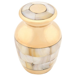 Mother of Pearl Keepsake Urn in Polished Gold