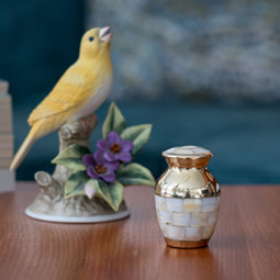 Polished Gold Mother of Pearl Keepsake Urn