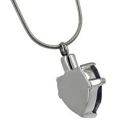Black Heart Cremation Jewelry Pendant for Ashes - Back View