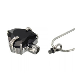 Black Heart Gemstone Cremation Jewelry - Opening