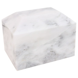 Alpha Ingot Soft White Genuine Marble Urn