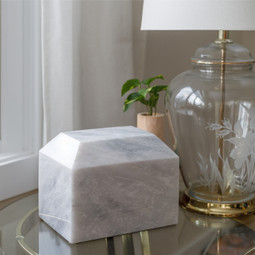 Alpha Ingot Soft White Genuine Marble Urn