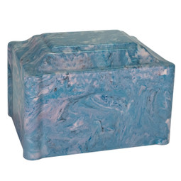Claremont Cultured Marble Cremation Urn - Crystal Blue