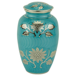 Grace Turquoise Brass Urn