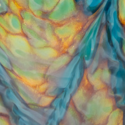 Peacock Hand Blown Glass Urn - Close Up Detail Shown