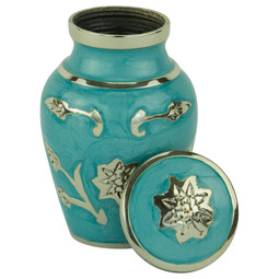 Grace Turquoise Keepsake Urn - Shown with Lid Off