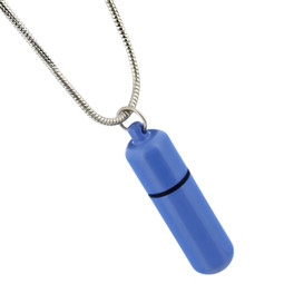 Blue Cylinder Cremation Jewelry
