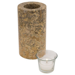 Beige Marble Tealight Urn - 6.5 Inches