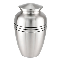 Classic Three Bands Pewter Cremation Urn