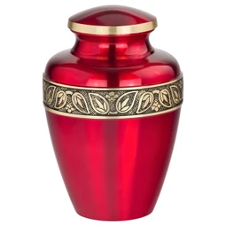 Ruby Red Brass Cremation Urn