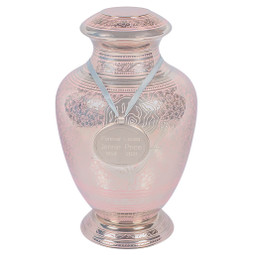 Callia Pink Rose Cremation Urn - Shown with Pendant Option