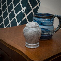 Wave Gray Marble Keepsake Urn