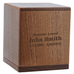 Freedom Mahogany Cremation Urn- Optional Direct Engraving (Sample)
