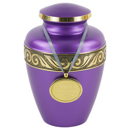 Viola Purple Brass Urn - Shown with Pendant Option