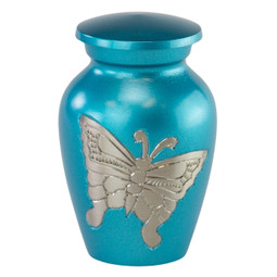 Classic Butterfly Keepsake Urn in Blue