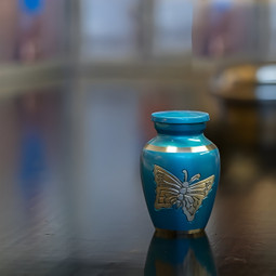 Classic Butterfly Keepsake Urn in Blue