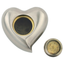 Pewterglow Heart Keepsake Urn - Showing Threaded Opening